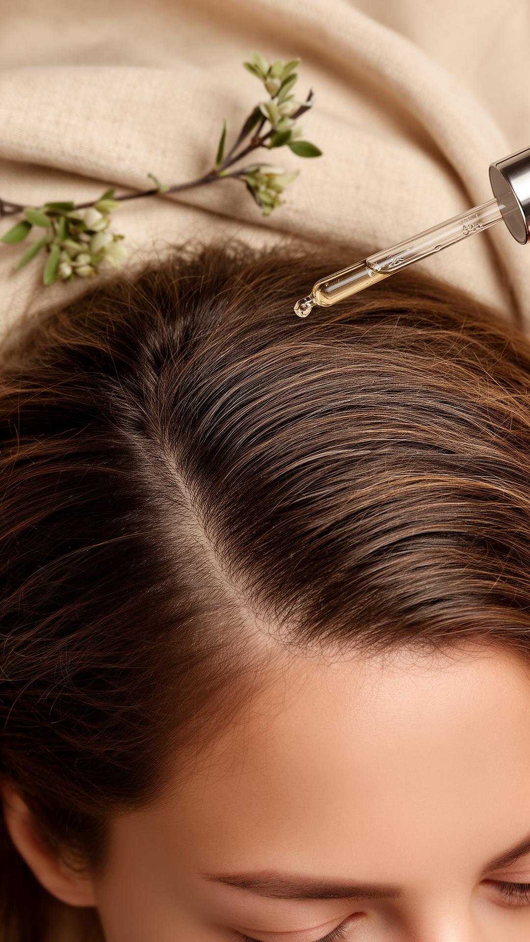 Close-up scalp and healthy hair inspection