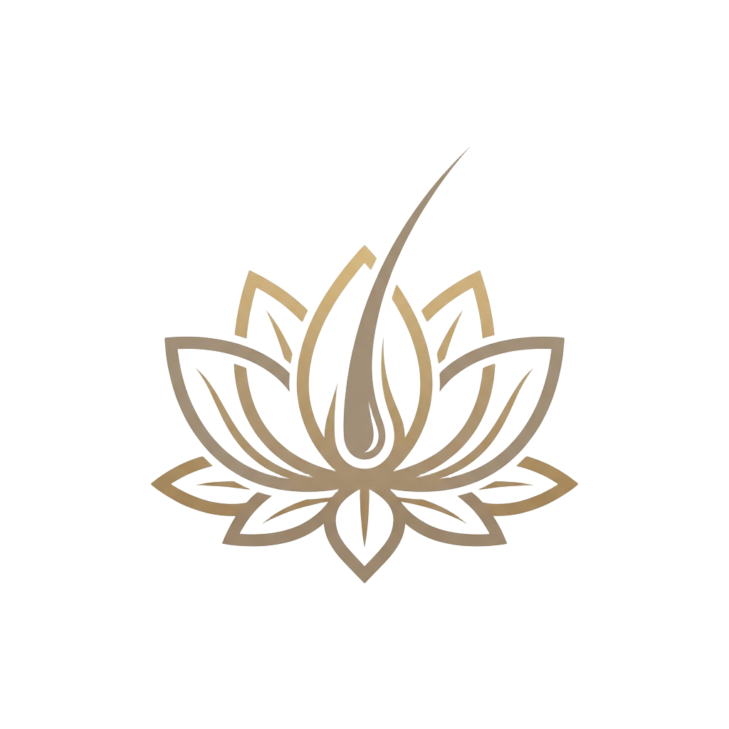 Thriving Follicles lotus flower and hair follicle brand mark